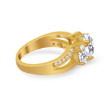 3 Stone Oval Wedding Ring Simulated Cubic Zirconia 925 Sterling Silver