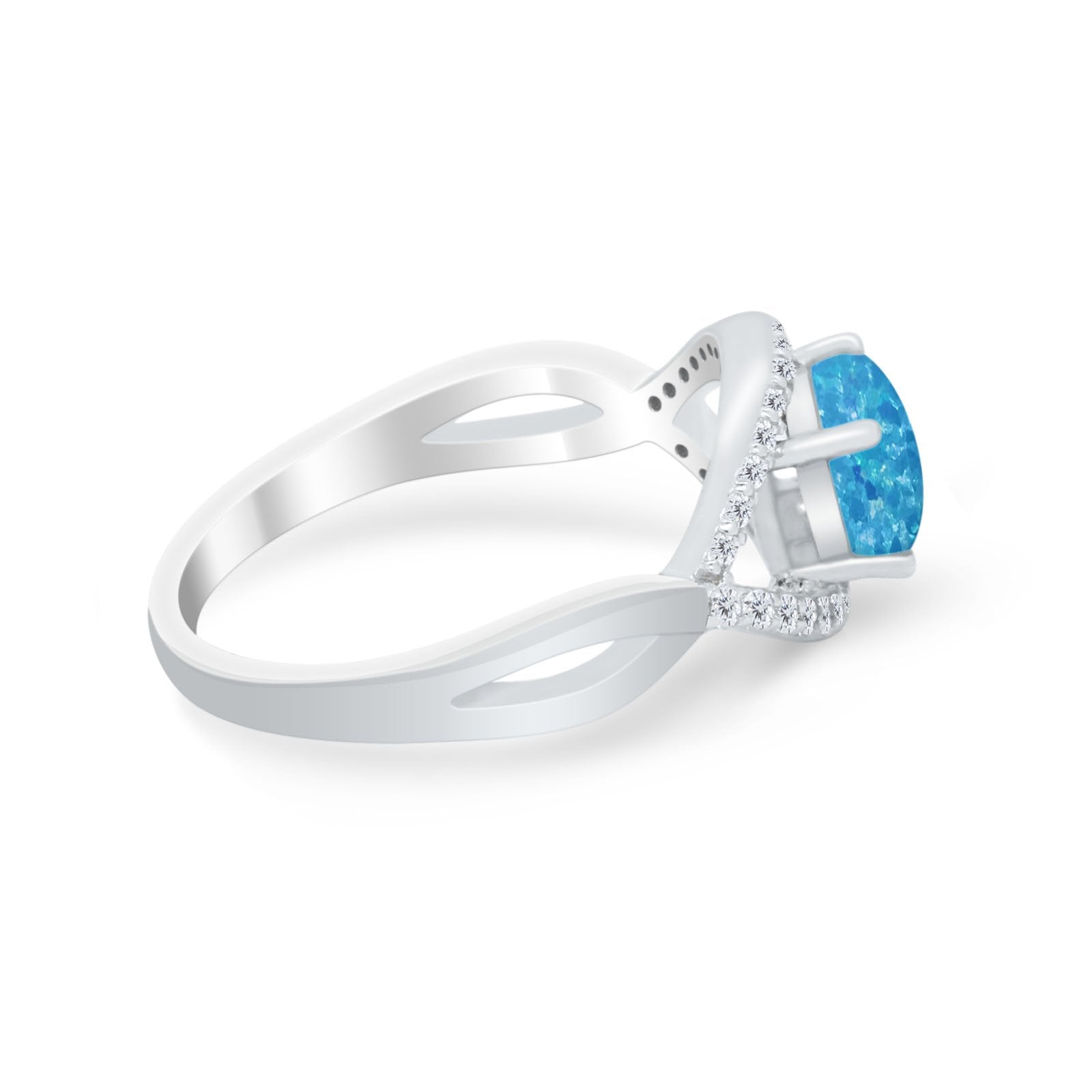 Infinity Shank Wedding Ring Simulated Cubic Zirconia 925 Sterling Silver