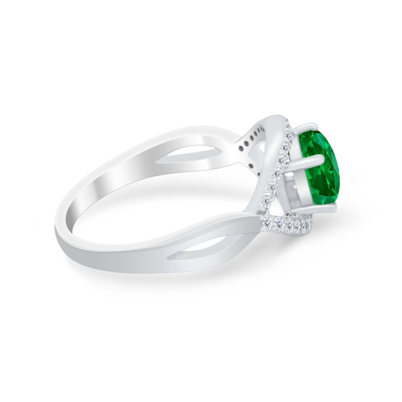 Infinity Shank Wedding Ring Simulated Cubic Zirconia 925 Sterling Silver