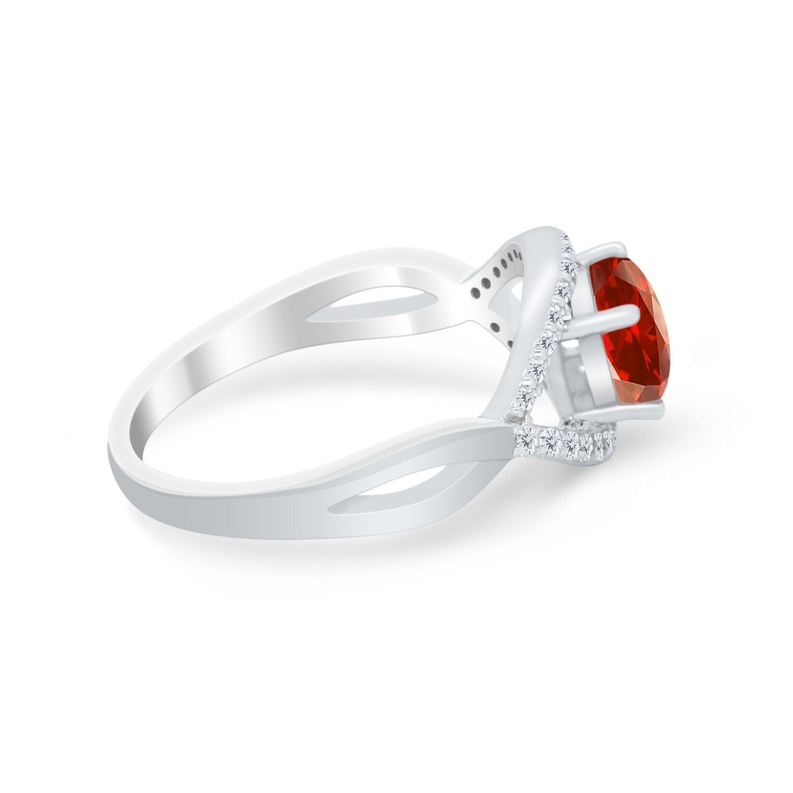 Infinity Shank Wedding Ring Simulated Cubic Zirconia 925 Sterling Silver