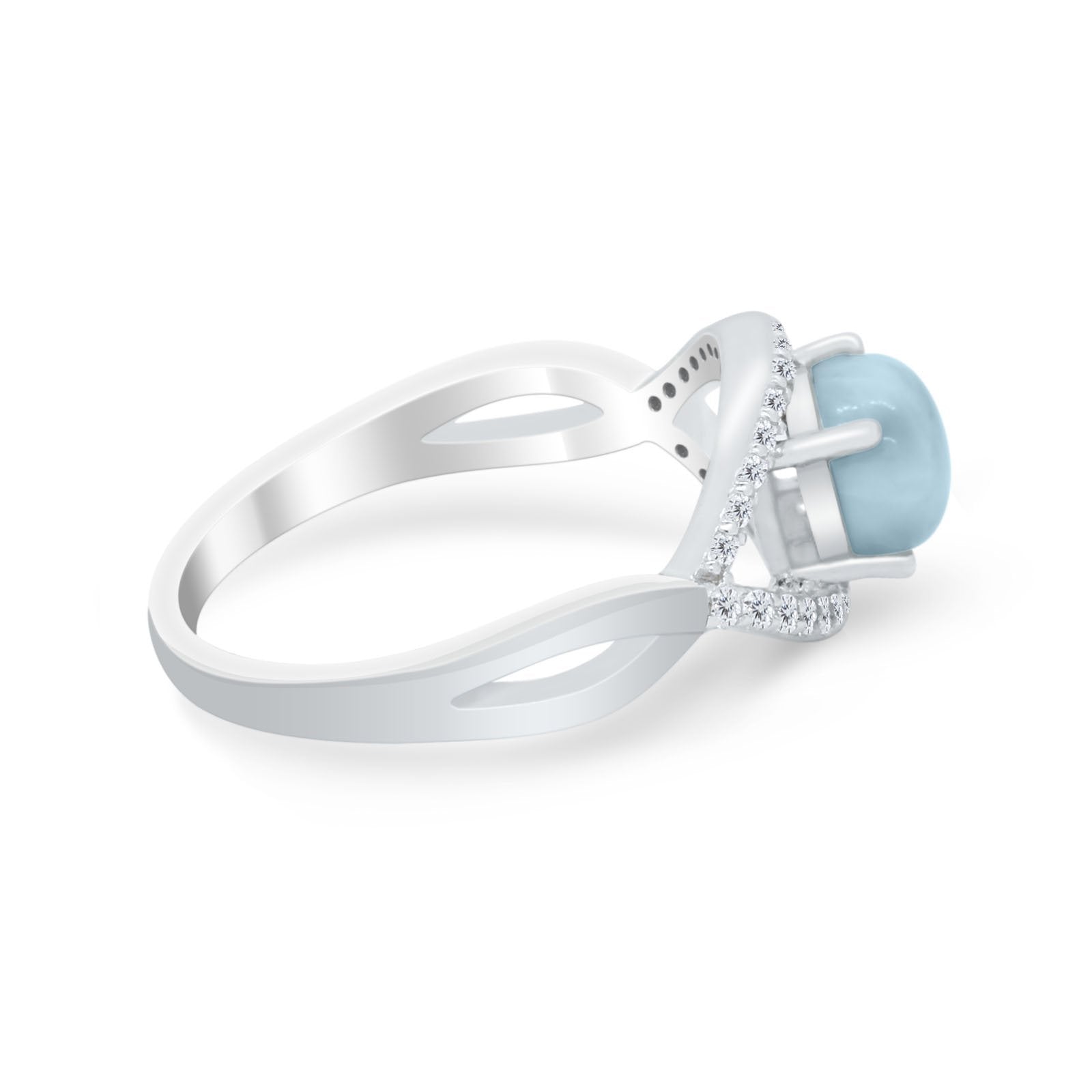 Infinity Shank Wedding Ring Simulated Cubic Zirconia 925 Sterling Silver