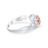 Infinity Shank Wedding Ring Simulated Cubic Zirconia 925 Sterling Silver