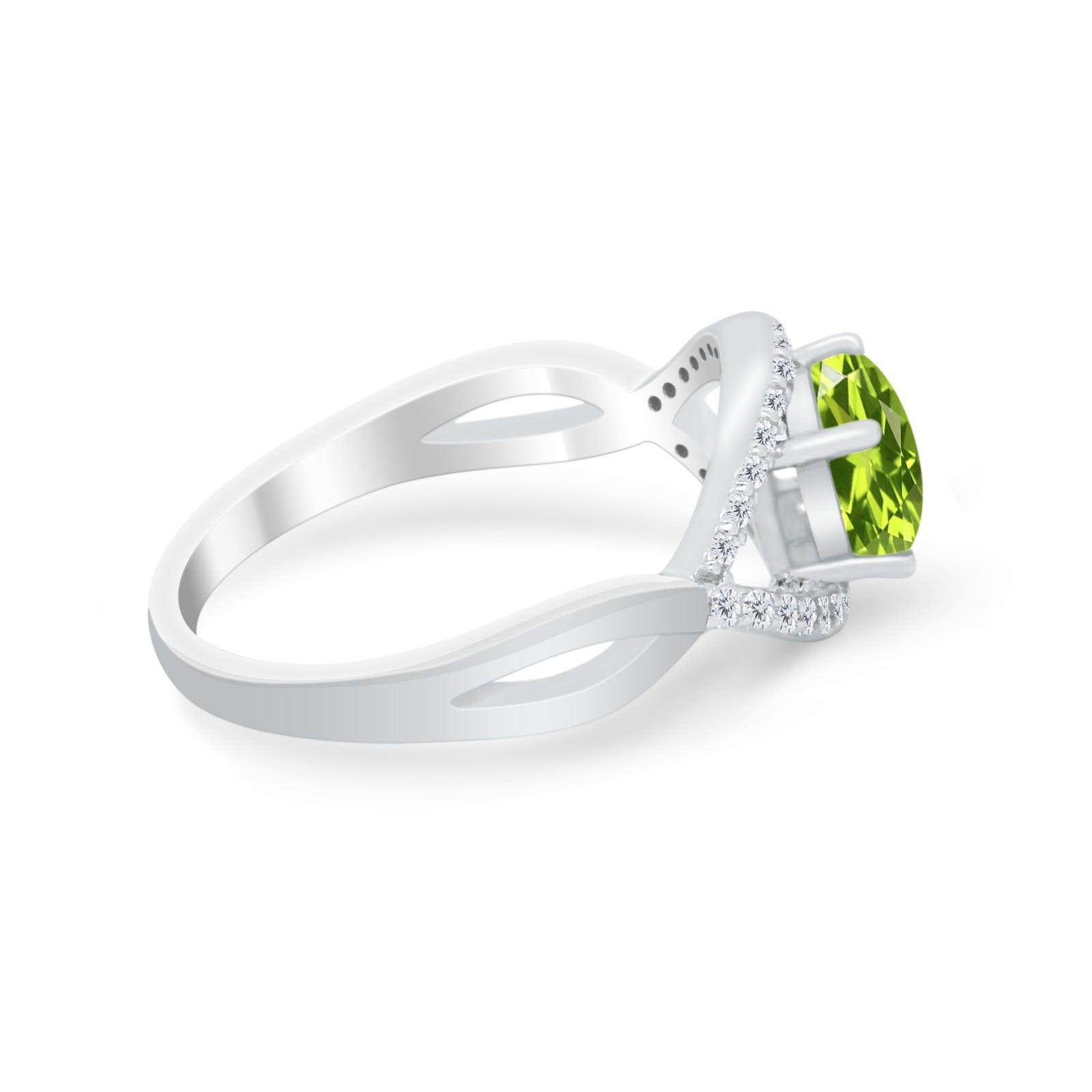 Infinity Shank Wedding Ring Simulated Cubic Zirconia 925 Sterling Silver