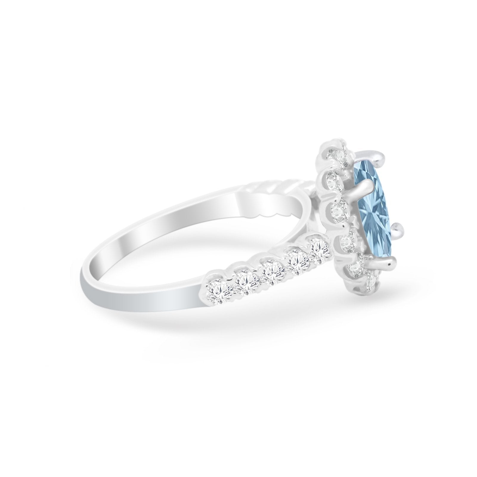Solitaire Accent Wedding Ring Simulated Cubic Zirconia 925 Sterling Silver