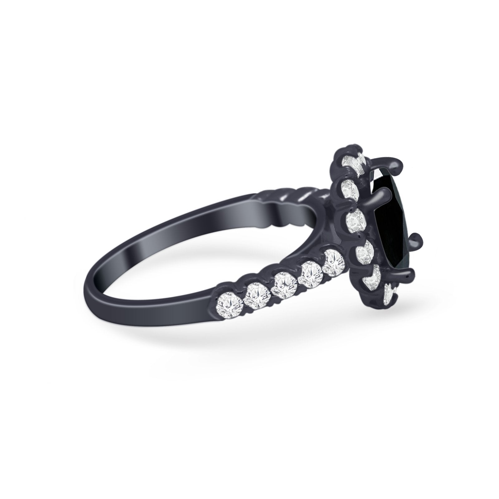 Solitaire Accent Wedding Ring Simulated Cubic Zirconia 925 Sterling Silver
