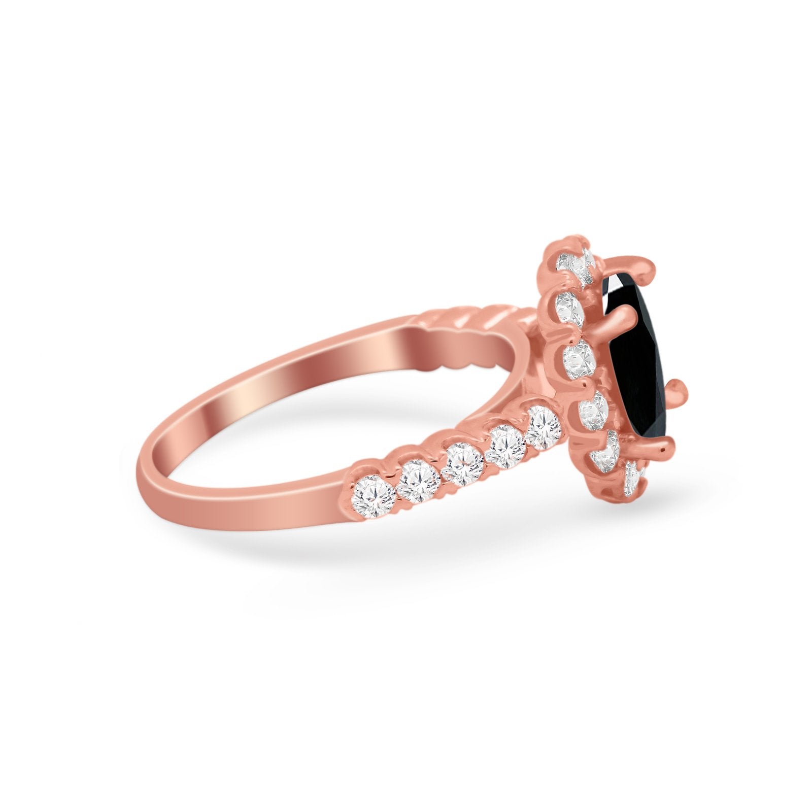 Solitaire Accent Wedding Ring Simulated Cubic Zirconia 925 Sterling Silver