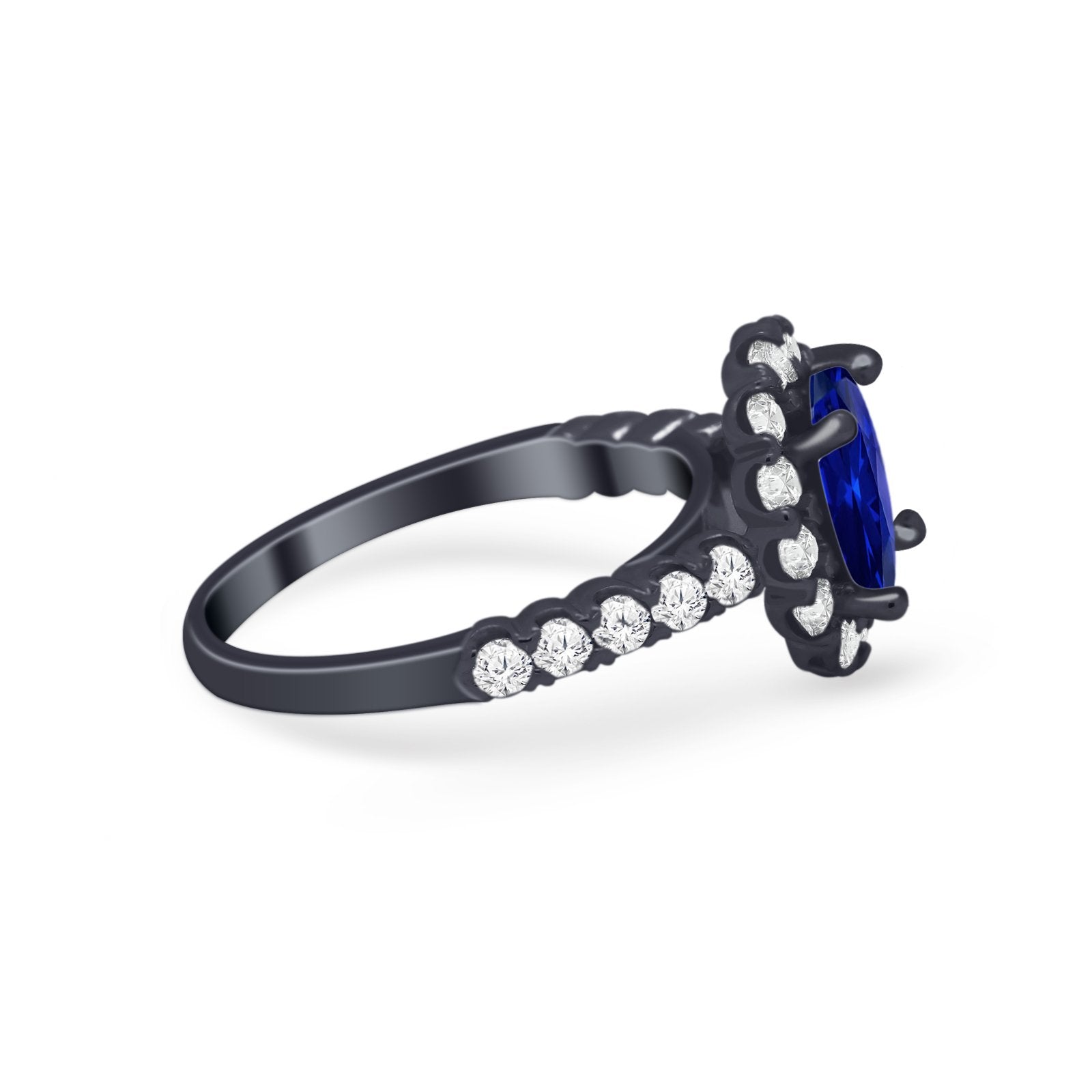 Solitaire Accent Wedding Ring Simulated Cubic Zirconia 925 Sterling Silver