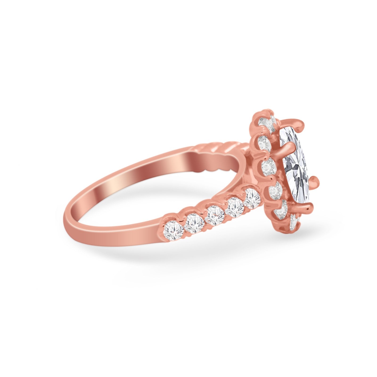 Solitaire Accent Wedding Ring Simulated Cubic Zirconia 925 Sterling Silver