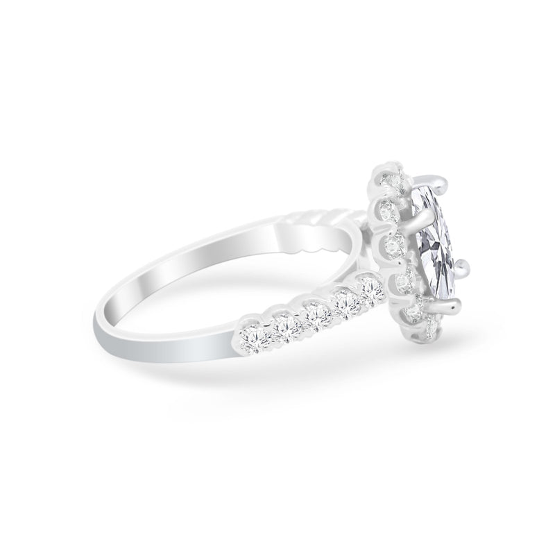 Solitaire Accent Wedding Ring Simulated Cubic Zirconia 925 Sterling Silver