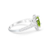 Solitaire Accent Wedding Ring Simulated Cubic Zirconia 925 Sterling Silver