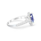 Solitaire Accent Wedding Ring Simulated Cubic Zirconia 925 Sterling Silver