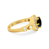 Halo Engagement Ring Simulated Cubic Zirconia 925 Sterling Silver