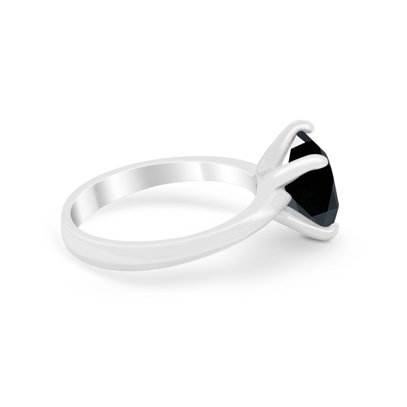 Solitaire Cushion Cut Engagement Ring Simulated Cubic Zirconia 925 Sterling Silver Cushion Cut Ring