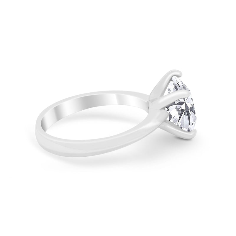 Solitaire Cushion Cut Engagement Ring Simulated Cubic Zirconia 925 Sterling Silver Cushion Cut Ring