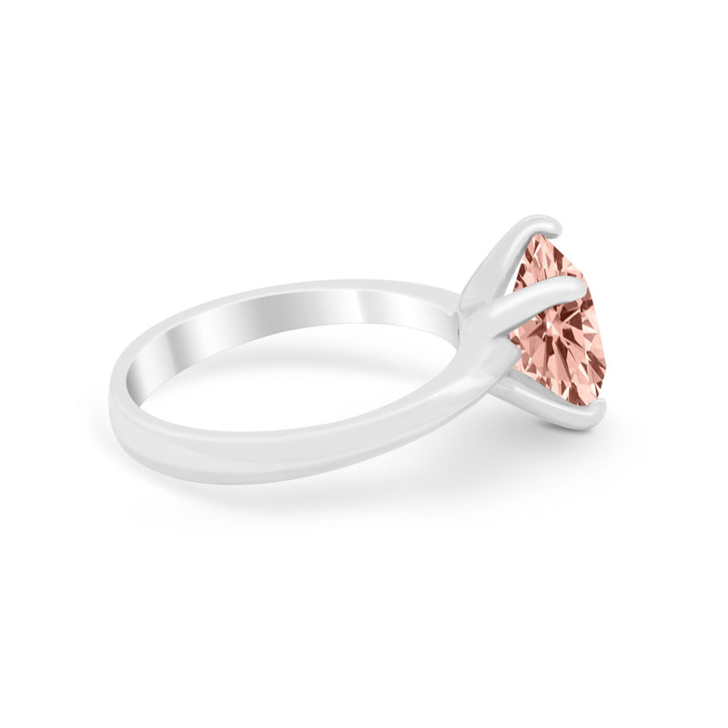 Solitaire Cushion Cut Engagement Ring Simulated Cubic Zirconia 925 Sterling Silver Cushion Cut Ring