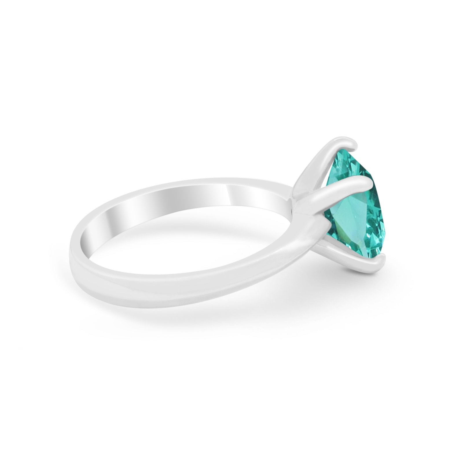 Solitaire Cushion Cut Engagement Ring Simulated Cubic Zirconia 925 Sterling Silver Cushion Cut Ring
