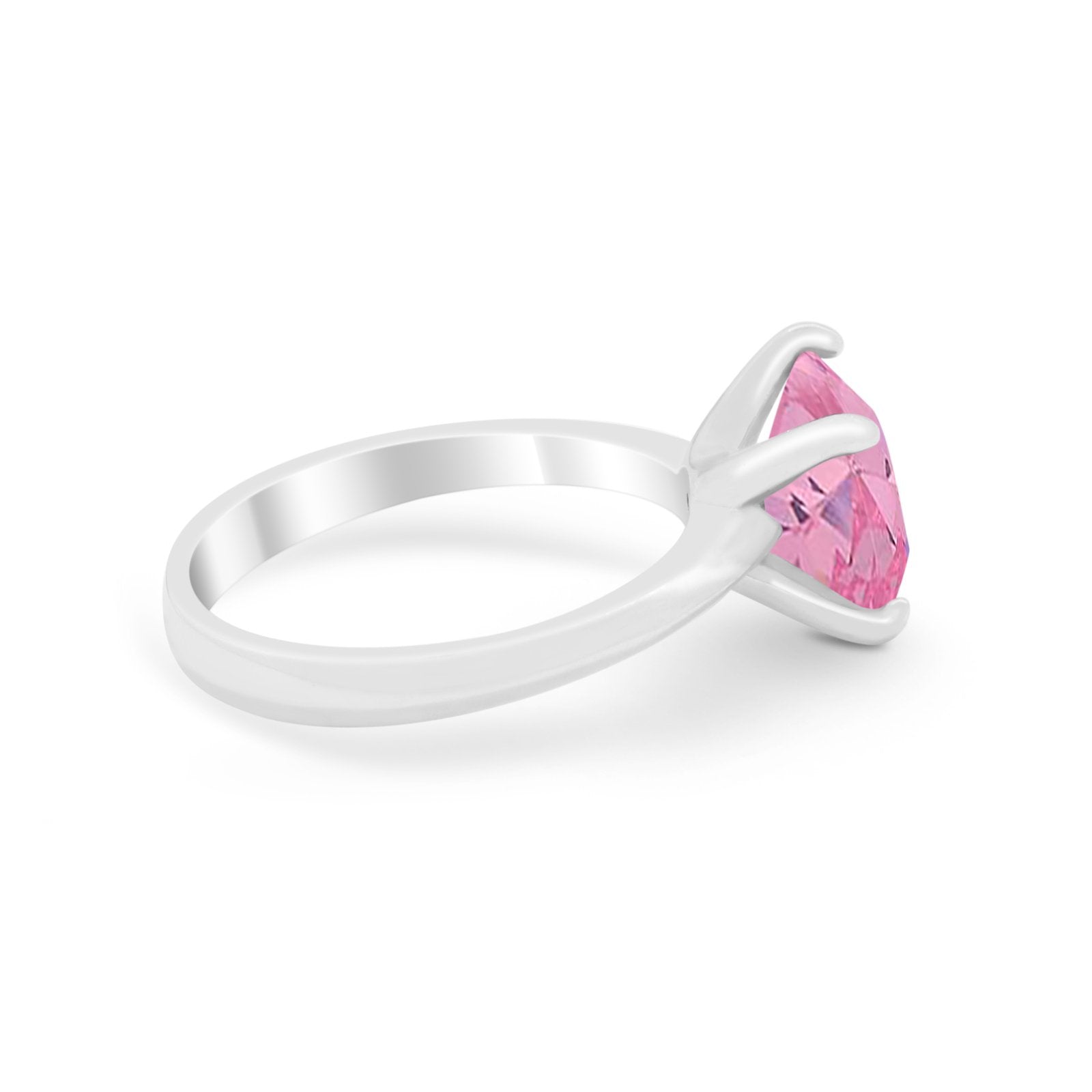 Solitaire Cushion Cut Engagement Ring Simulated Cubic Zirconia 925 Sterling Silver Cushion Cut Ring