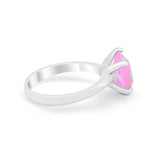 Solitaire Cushion Cut Engagement Ring Simulated Cubic Zirconia 925 Sterling Silver Cushion Cut Ring