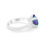 Solitaire Cushion Cut Engagement Ring Simulated Cubic Zirconia 925 Sterling Silver Cushion Cut Ring