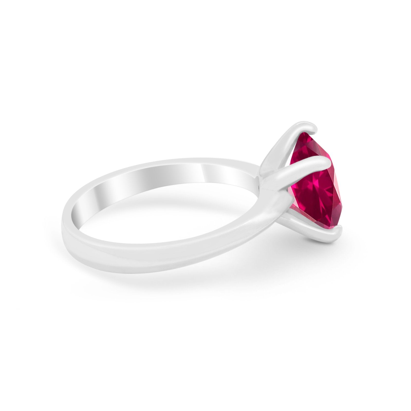 Solitaire Cushion Cut Engagement Ring Simulated Cubic Zirconia 925 Sterling Silver Cushion Cut Ring