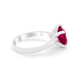 Solitaire Cushion Cut Engagement Ring Simulated Cubic Zirconia 925 Sterling Silver Cushion Cut Ring