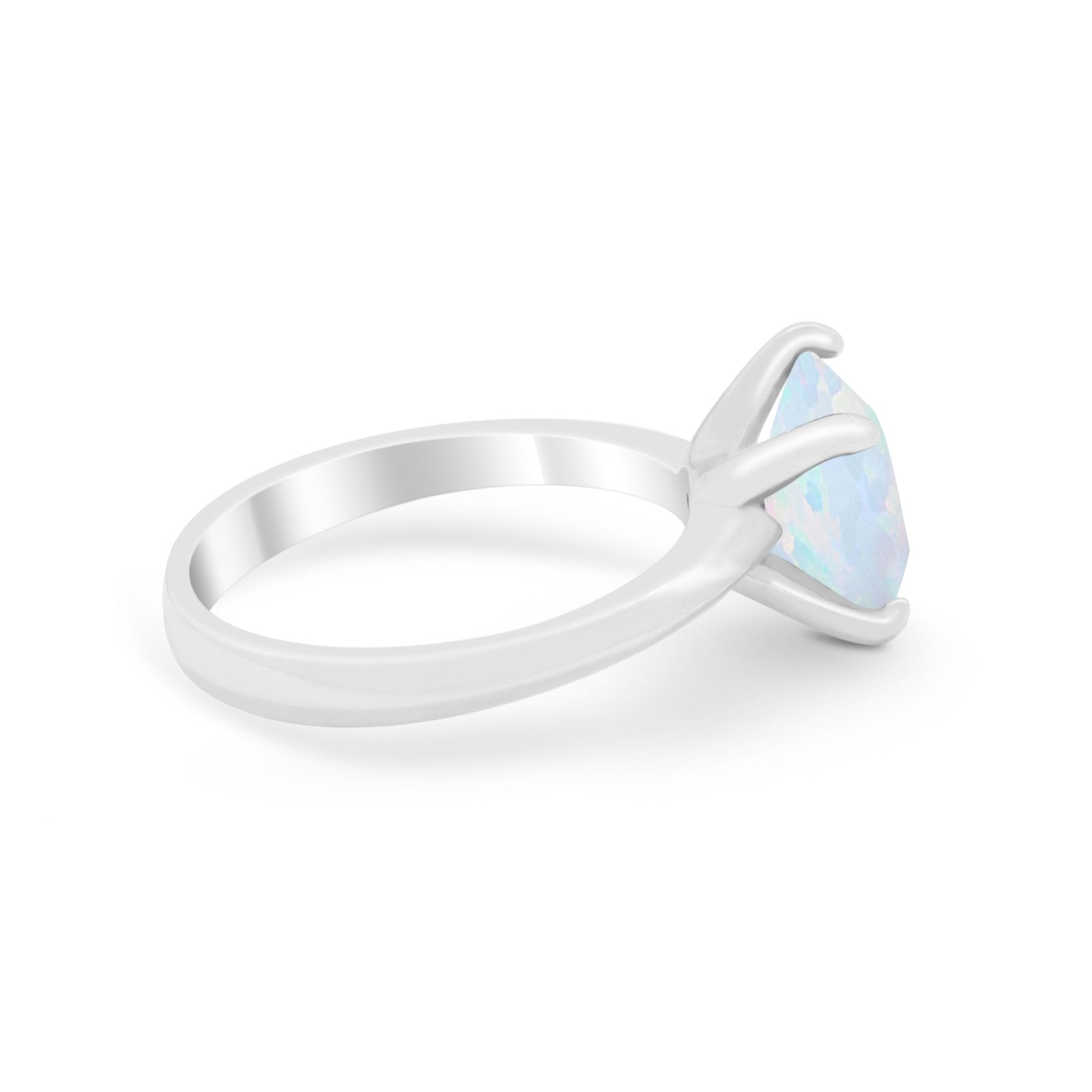 Solitaire Cushion Cut Engagement Ring Simulated Cubic Zirconia 925 Sterling Silver Cushion Cut Ring