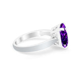 Solitaire Wedding Ring Simulated Cubic Zirconia 925 Sterling Silver