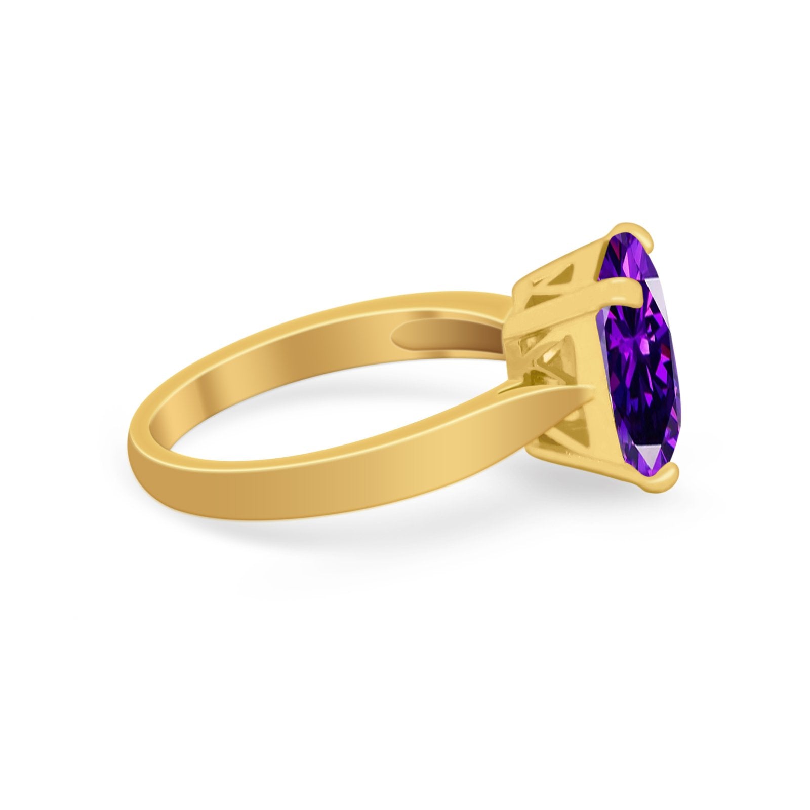 Solitaire Wedding Ring Simulated Cubic Zirconia 925 Sterling Silver