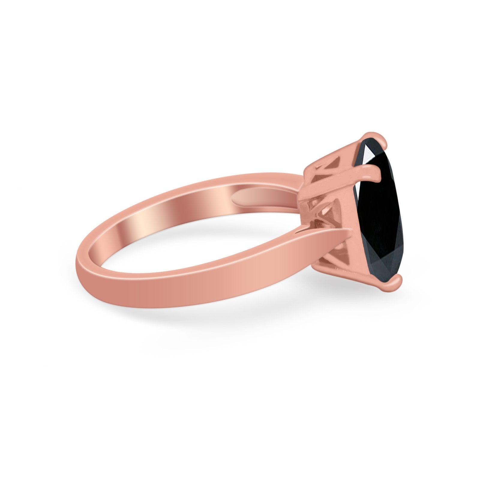 Solitaire Wedding Ring Simulated Cubic Zirconia 925 Sterling Silver