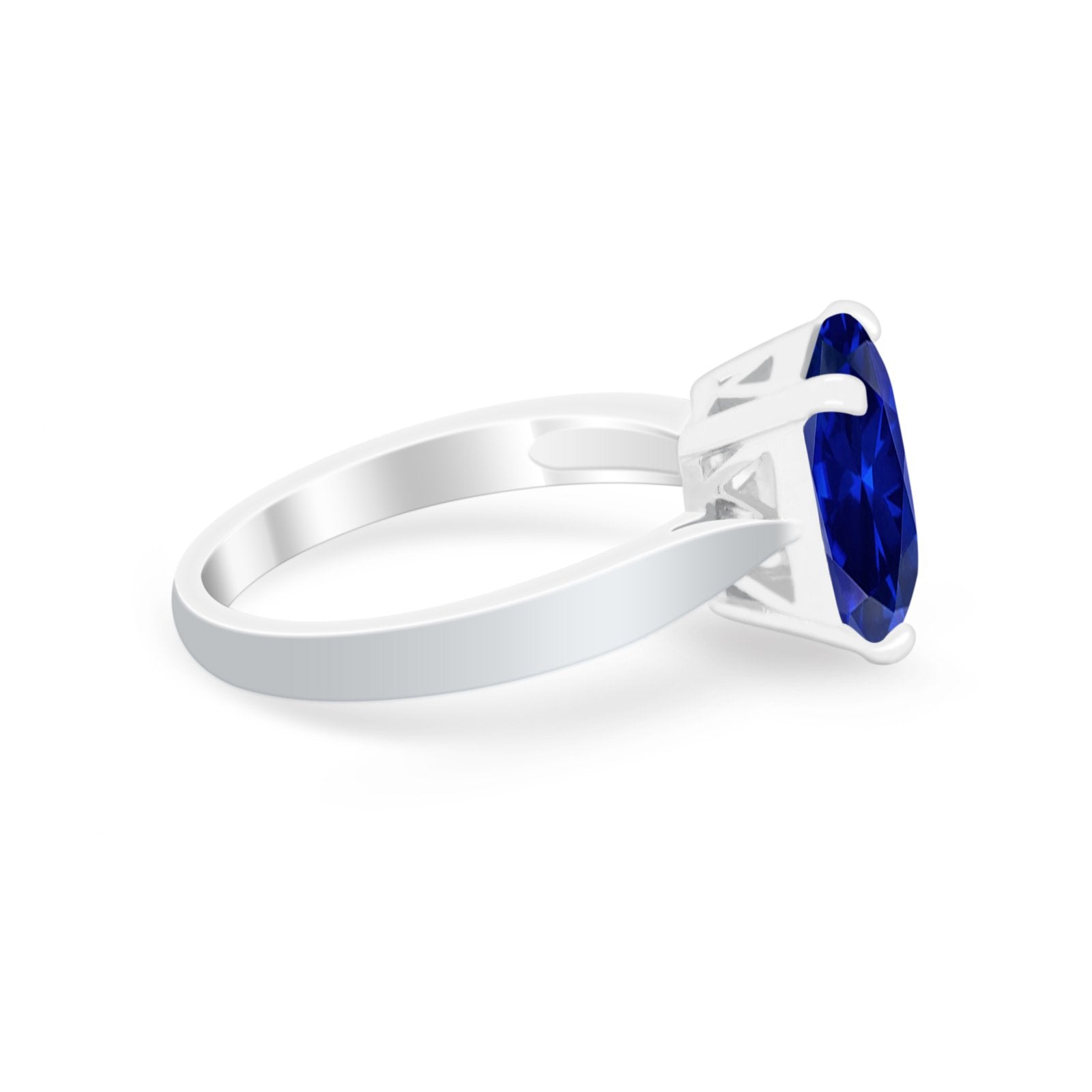 Solitaire Wedding Ring Simulated Cubic Zirconia 925 Sterling Silver