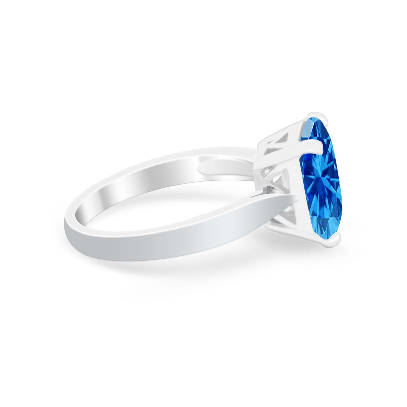 Solitaire Wedding Ring Simulated Cubic Zirconia 925 Sterling Silver