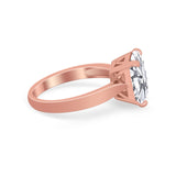 Solitaire Wedding Ring Simulated Cubic Zirconia 925 Sterling Silver