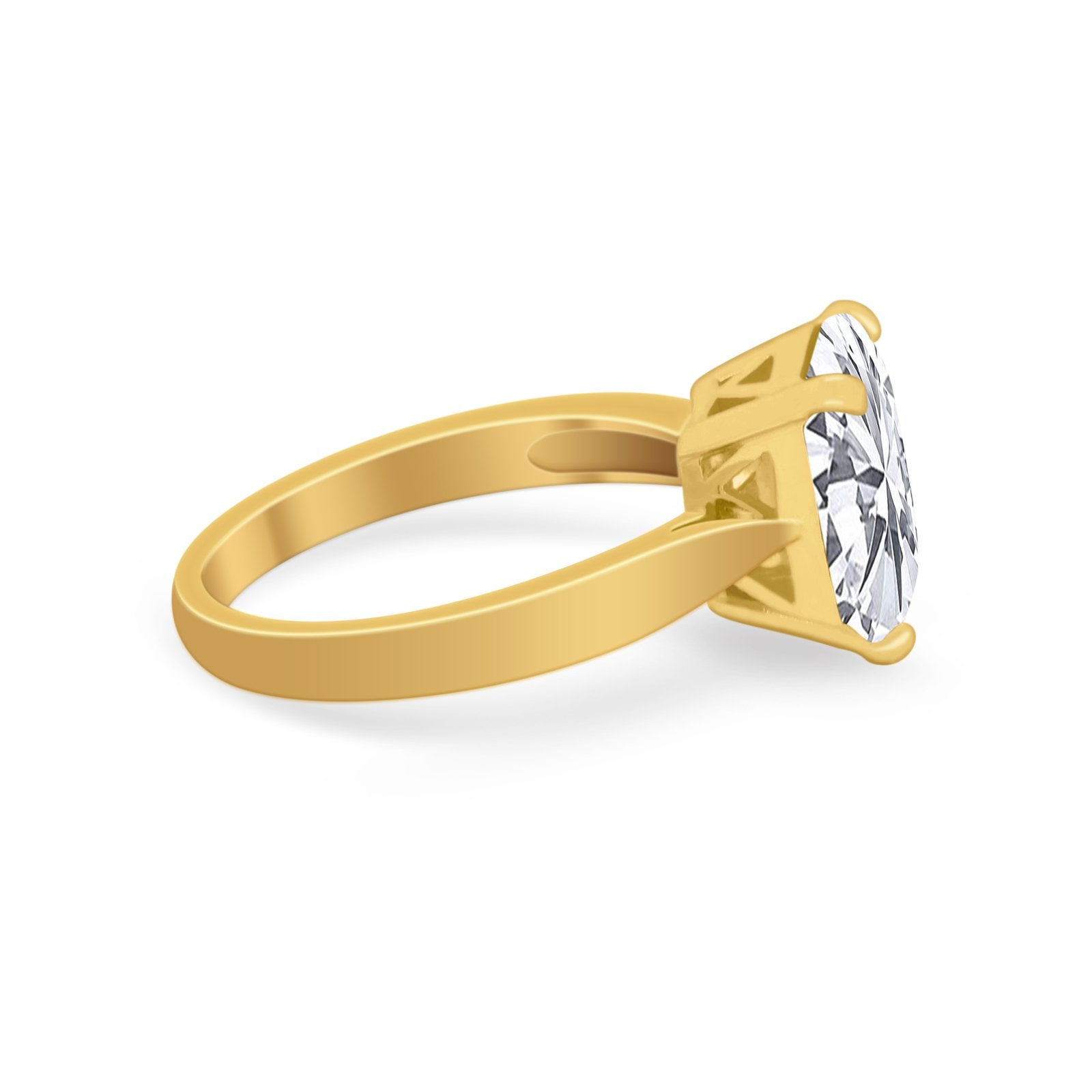 Solitaire Wedding Ring Simulated Cubic Zirconia 925 Sterling Silver