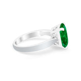 Solitaire Wedding Ring Simulated Cubic Zirconia 925 Sterling Silver