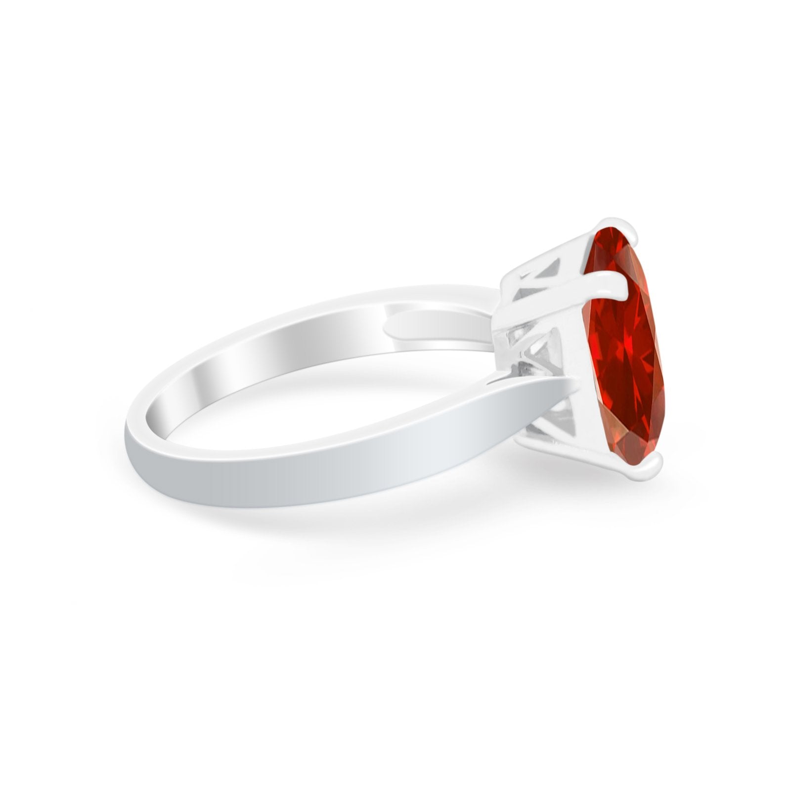 Solitaire Wedding Ring Simulated Cubic Zirconia 925 Sterling Silver