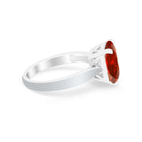 Solitaire Wedding Ring Simulated Cubic Zirconia 925 Sterling Silver