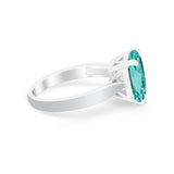Solitaire Wedding Ring Simulated Cubic Zirconia 925 Sterling Silver