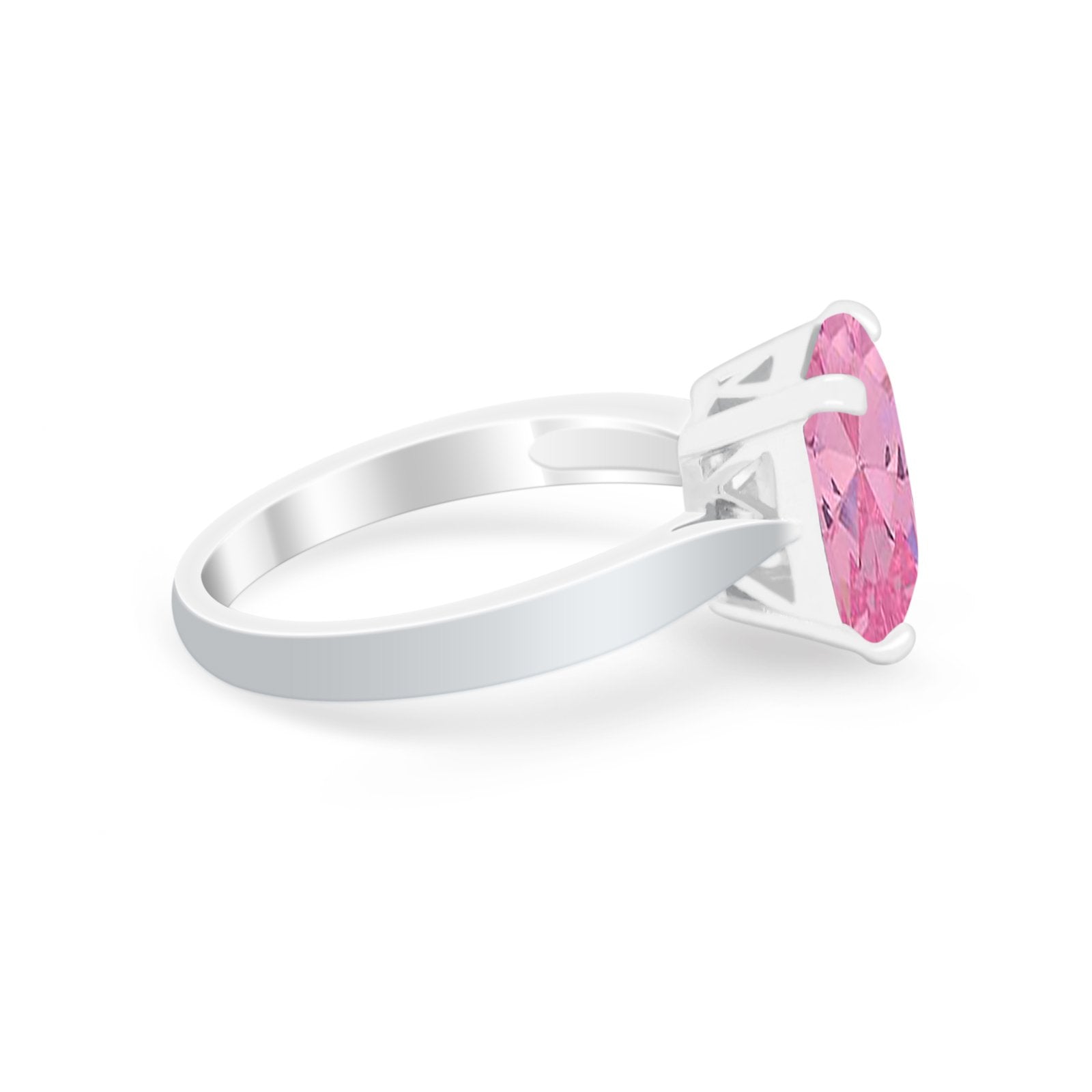 Solitaire Wedding Ring Simulated Cubic Zirconia 925 Sterling Silver