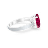 Solitaire Wedding Ring Simulated Cubic Zirconia 925 Sterling Silver