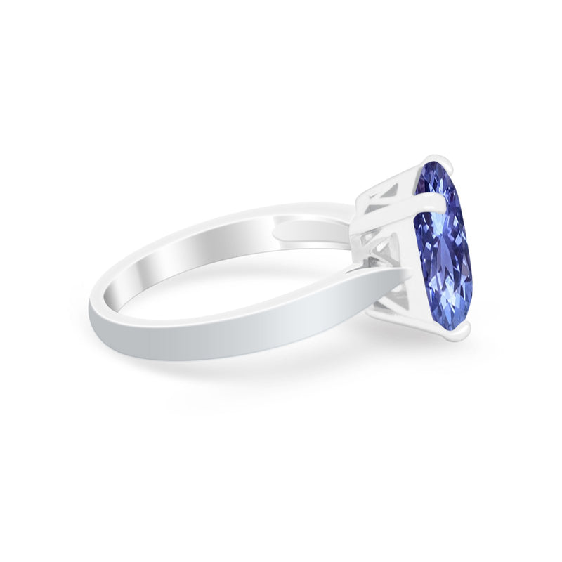 Solitaire Wedding Ring Simulated Cubic Zirconia 925 Sterling Silver