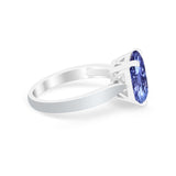 Solitaire Wedding Ring Simulated Cubic Zirconia 925 Sterling Silver