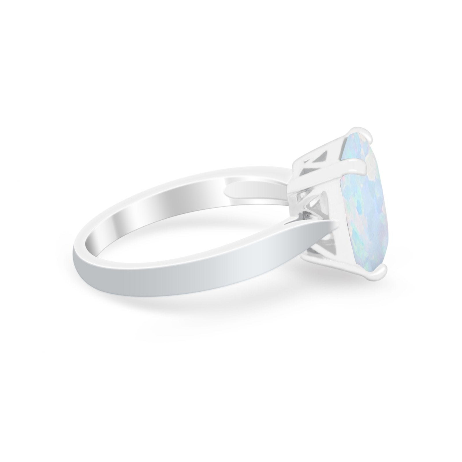 Solitaire Wedding Ring Simulated Cubic Zirconia 925 Sterling Silver