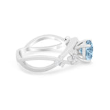 Art Deco Plumeria Flower Infinity Shank Engagement Ring Cubic Zirconia 925 Sterling Silver
