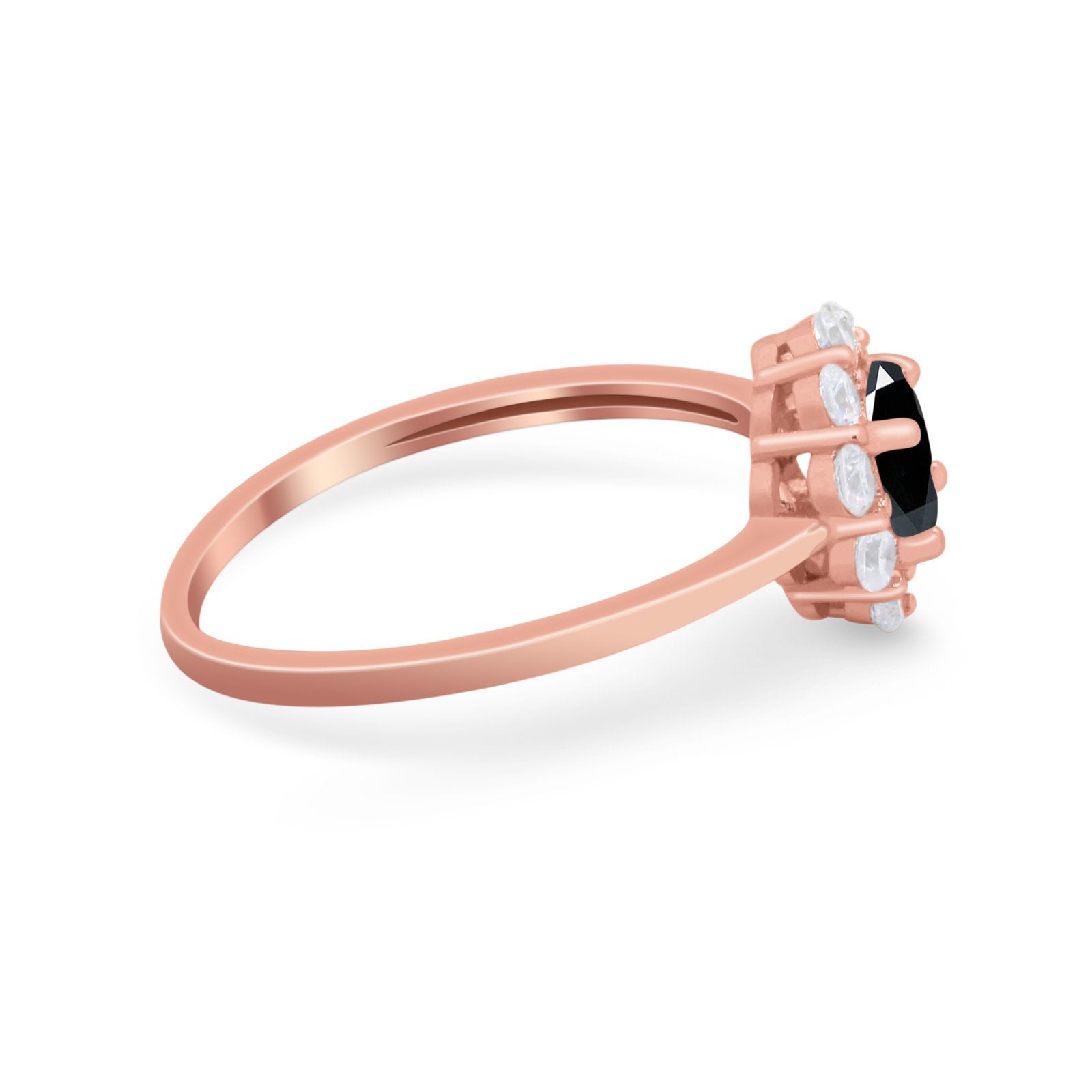 Floral Wedding Ring Petite Dainty Simulated Cubic Zirconia 925 Sterling Silver
