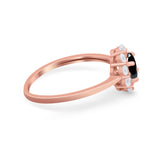 Floral Wedding Ring Petite Dainty Simulated Cubic Zirconia 925 Sterling Silver