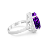 Teardrop Cocktail Engagement Ring Pear Simulated Cubic Zirconia 925 Sterling Silver