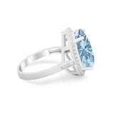 Teardrop Cocktail Engagement Ring Pear Simulated Cubic Zirconia 925 Sterling Silver