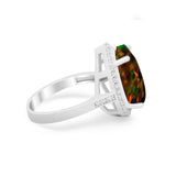 Teardrop Cocktail Engagement Ring Pear Simulated Cubic Zirconia 925 Sterling Silver