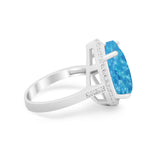 Teardrop Cocktail Engagement Ring Pear Simulated Cubic Zirconia 925 Sterling Silver