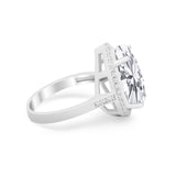 Teardrop Cocktail Engagement Ring Pear Simulated Cubic Zirconia 925 Sterling Silver